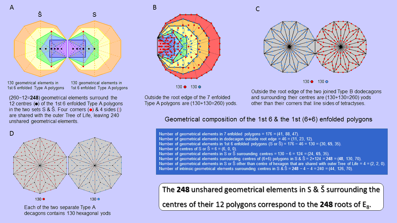 248 geometrical elements surround centres of two sets of 1st 6 enfolded polygons