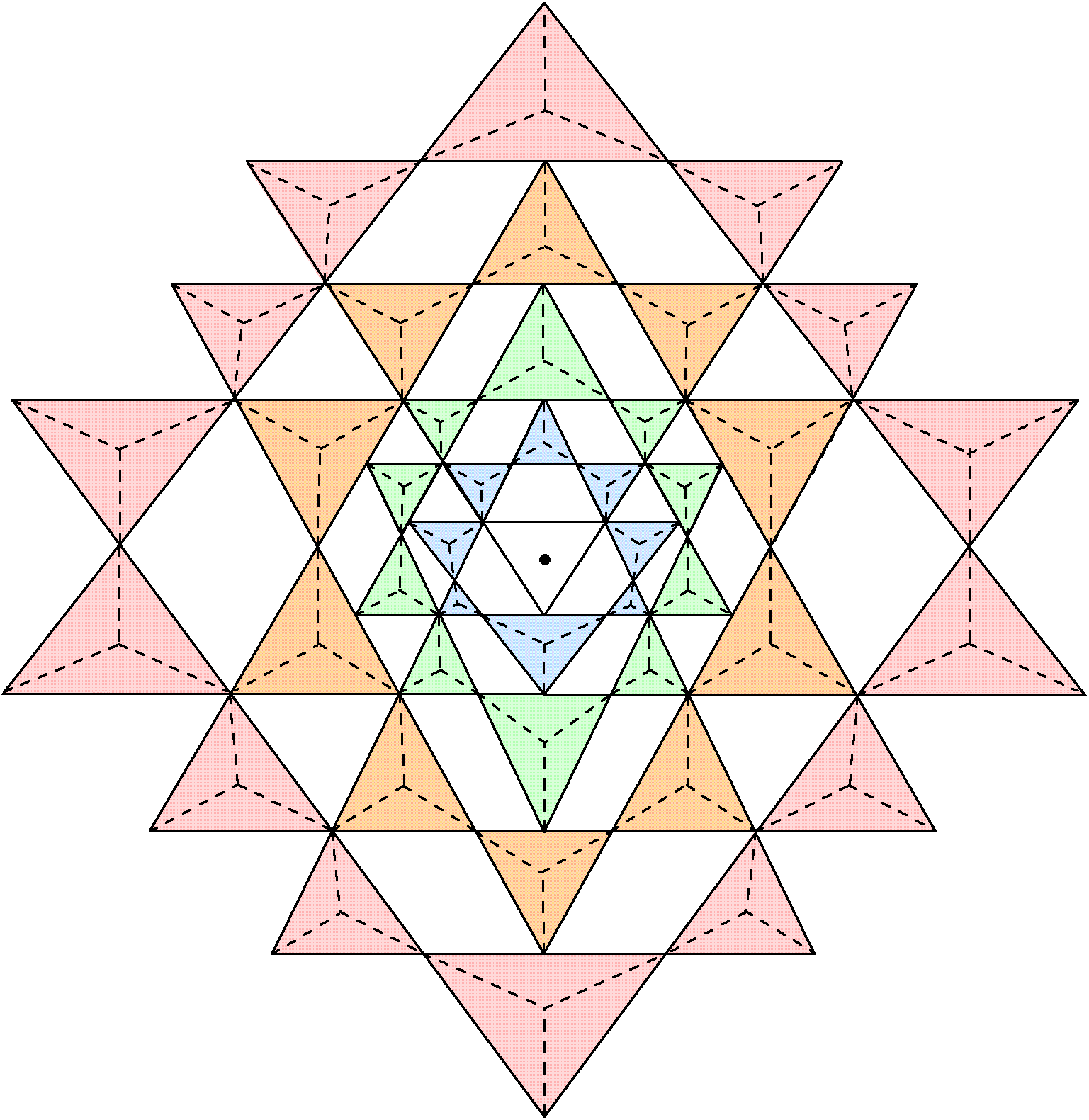 3-d Sri Yantra with Type A triangles