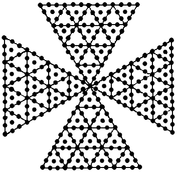 The cross pattee embodies the superstring structural parameter 336