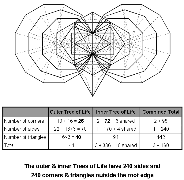 Geometrical composition of outer & inner Trees of Life