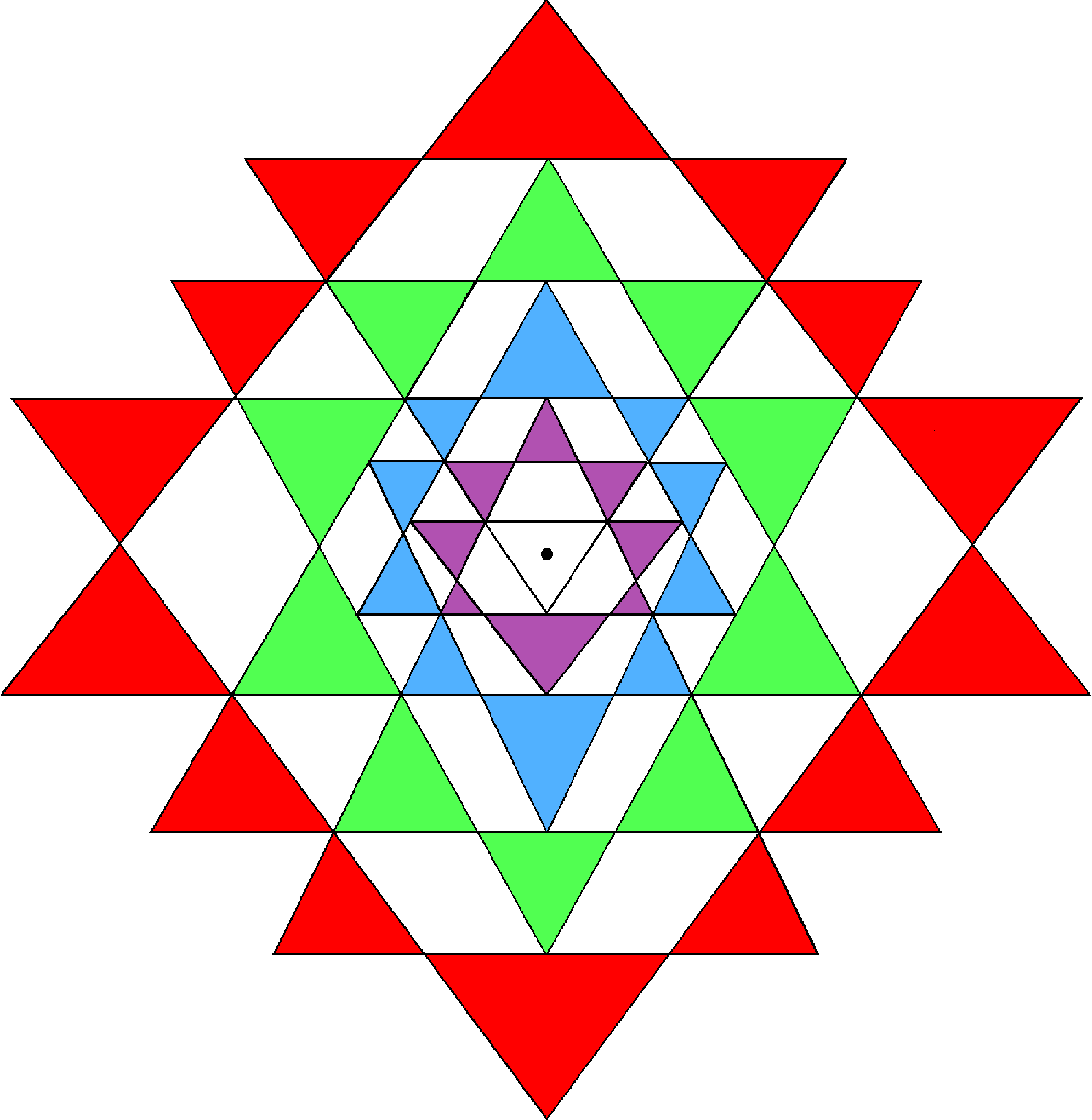 240 geometrical elements surround the centre of the 2-d Sri Yantra