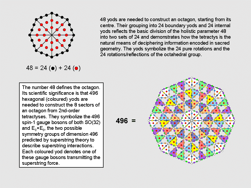 The octagon embodies the dimension 496 of E8xE8